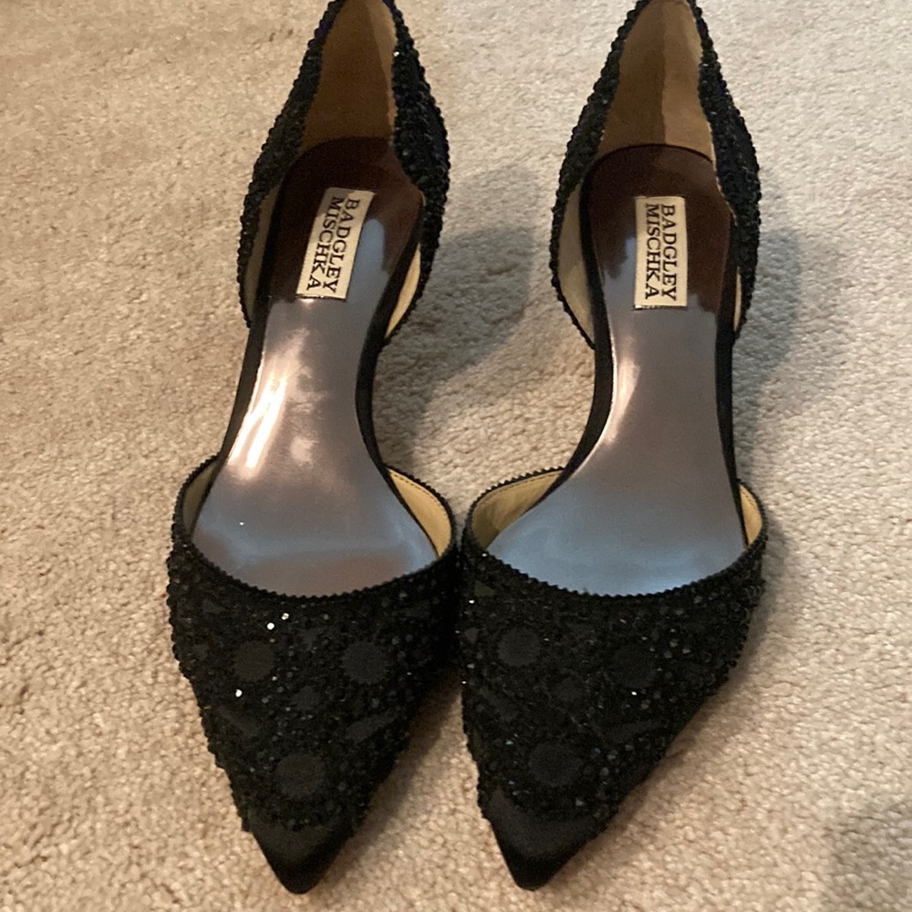 Black Ginny Pointed Toe D'Orsay Evening Shoe